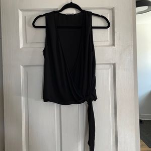Black wrap blouse
